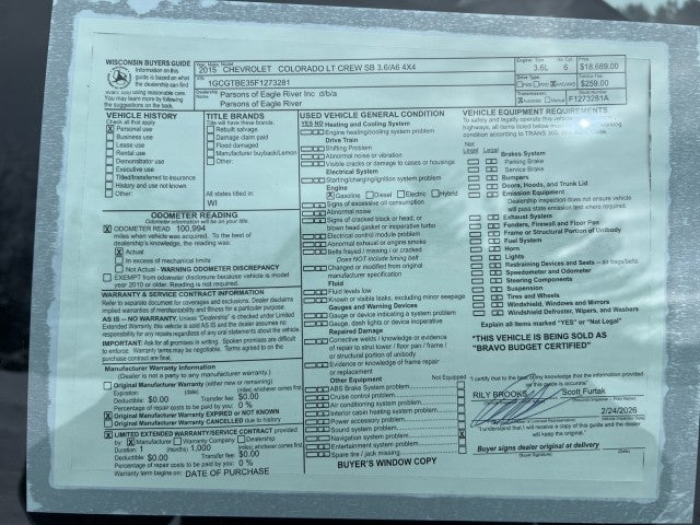 2015 Chevrolet Colorado 4WD LT