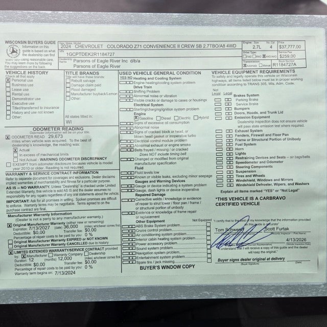 2024 Chevrolet Colorado Z71