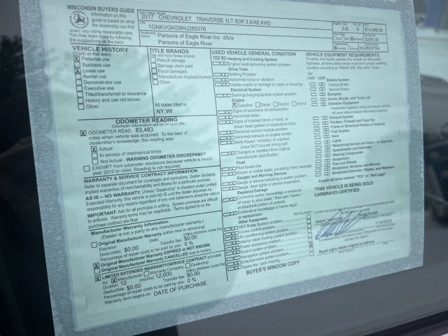 2017 Chevrolet Traverse LT