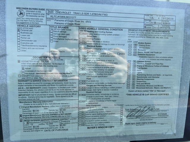 2020 Chevrolet Trax LS