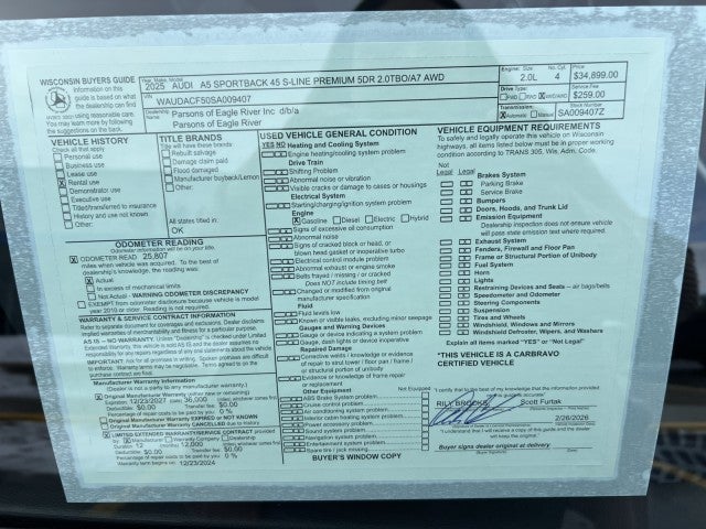 2025 Audi A5 Sportback S line Premium