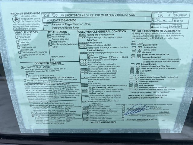 2025 Audi A5 Sportback S line Premium